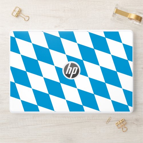 Blue and White Bavaria Diamond Flag Pattern HP Laptop Skin