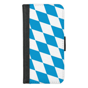 Blue and White Bavaria Diamond Flag Pattern iPhone 8/7 Wallet Case