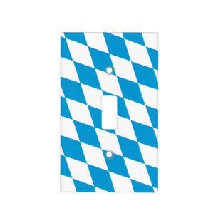 Blue and White Bavaria Diamond Flag Pattern Light Switch Cover