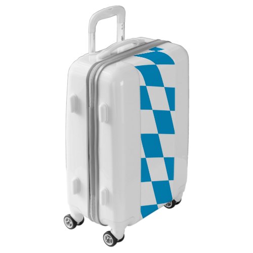 Blue and White Bavaria Diamond Flag Pattern Luggage