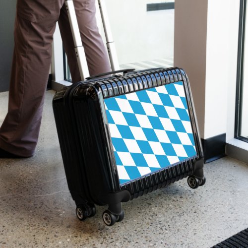 Blue and White Bavaria Diamond Flag Pattern Luggage