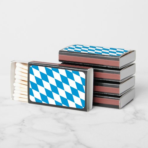 Blue and White Bavaria Diamond Flag Pattern Matchboxes