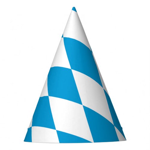 Blue and White Bavaria Diamond Flag Pattern Party Hat