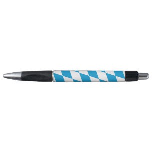 Blue and White Bavaria Diamond Flag Pattern Pen