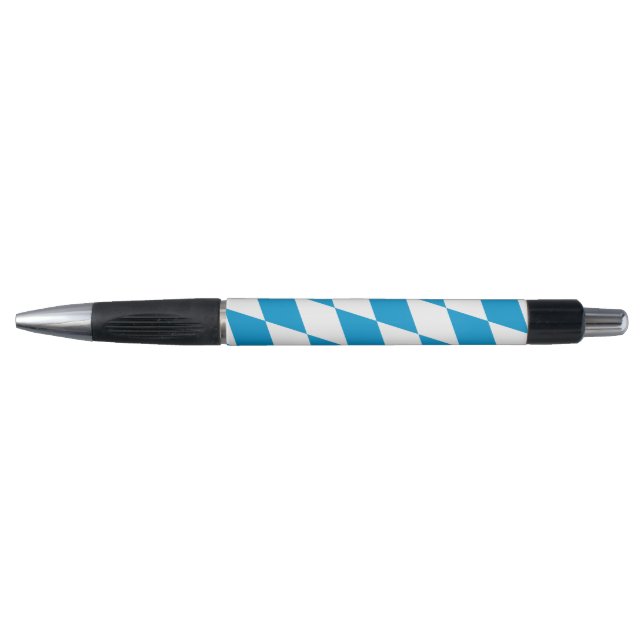 Blue and White Bavaria Diamond Flag Pattern Pen (Front)