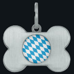 Blue and White Bavaria Diamond Flag Pattern Pet ID Tag<br><div class="desc">Elegant, stylish and sophisticated Bavarian flag rhombus pattern in blue and white color. Modern and trendy gift, perfect for the diamond-lozenge pattern lover in your life.</div>
