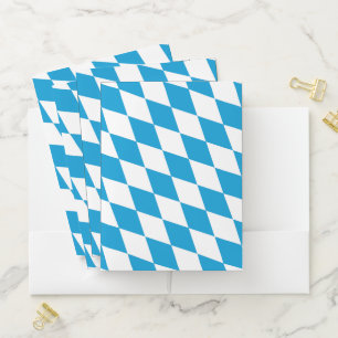 Blue and White Bavaria Diamond Flag Pattern Pocket Folder