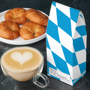 Blue and White Bavaria Diamond Flag Pattern Roasted Coffee