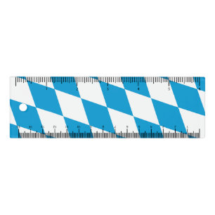 Blue and White Bavaria Diamond Flag Pattern Ruler