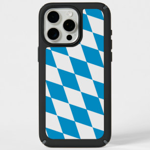 Blue and White Bavaria Diamond Flag Pattern iPhone 15 Pro Max Case