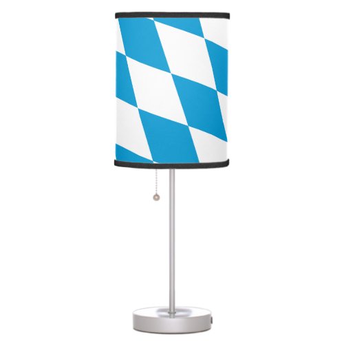 Blue and White Bavaria Diamond Flag Pattern Table Lamp