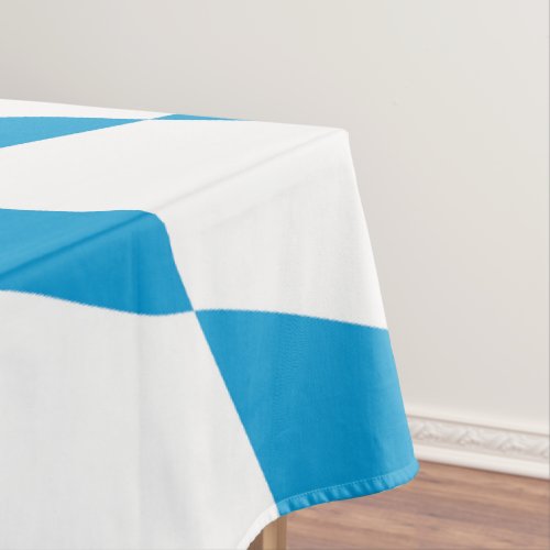 Blue and White Bavaria Diamond Flag Pattern Tablecloth