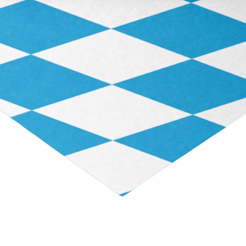 Blue and White Bavaria Diamond Flag Pattern Tissue Paper