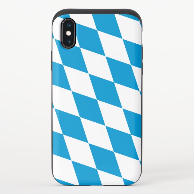 Blue and White Bavaria Diamond Flag Pattern Uncommon iPhone Case (Back)