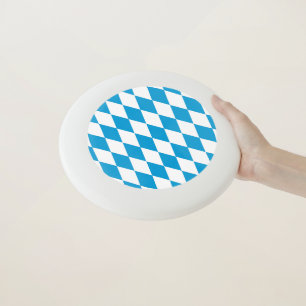 Blue and White Bavaria Diamond Flag Pattern Wham-O Frisbee