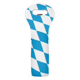 Blue and White Bavaria Diamond Flag Pattern Wine Bag