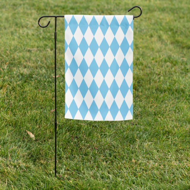 Blue and White Bavaria Rhombus Flag Pattern (In SItu)