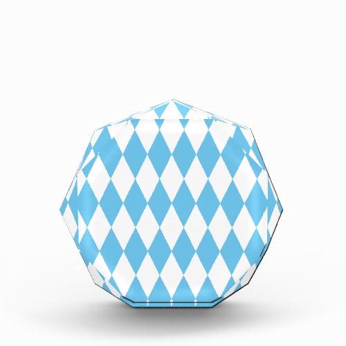 Blue and White Bavaria Rhombus Flag Pattern Acrylic Award