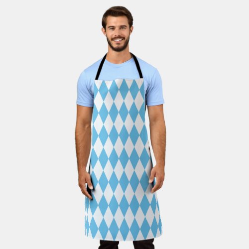 Blue and White Bavaria Rhombus Flag Pattern Apron