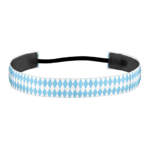 Blue and White Bavaria Rhombus Flag Pattern Athletic Headband