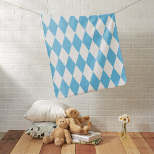 Blue and White Bavaria Rhombus Flag Pattern Baby Blanket