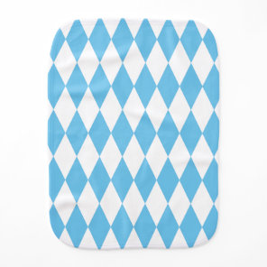 Blue and White Bavaria Rhombus Flag Pattern Baby Burp Cloth