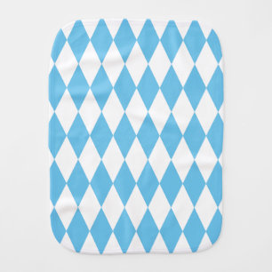 Blue and White Bavaria Rhombus Flag Pattern Baby Burp Cloth