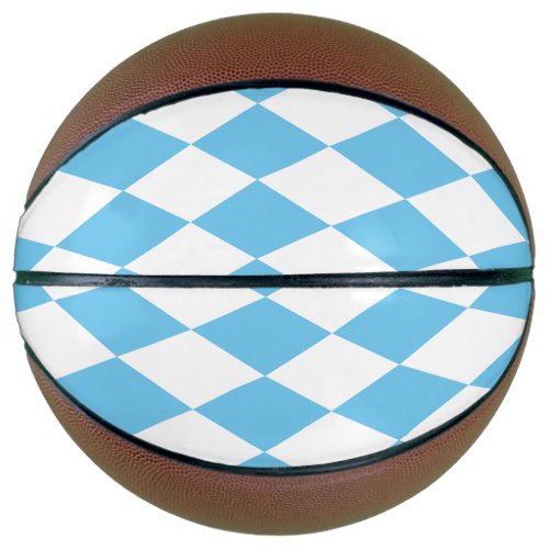 Blue and White Bavaria Rhombus Flag Pattern Basketball