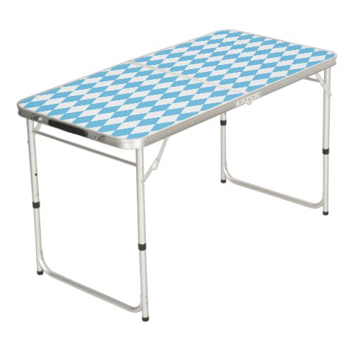 Blue and White Bavaria Rhombus Flag Pattern Beer Pong Table