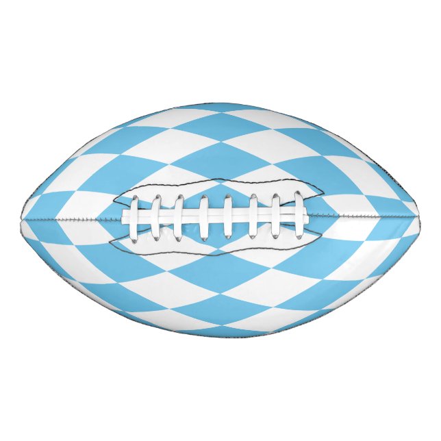 Blue and White Bavaria Rhombus Flag Pattern Football (Front)