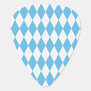 Blue and White Bavaria Rhombus Flag Pattern Guitar Pick
