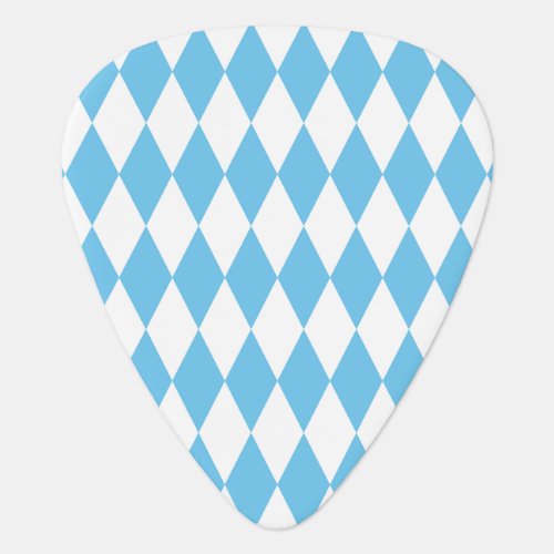 Blue and White Bavaria Rhombus Flag Pattern Guitar Pick