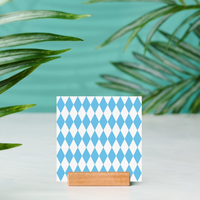 Blue and White Bavaria Rhombus Flag Pattern Holder (Insitu 2)