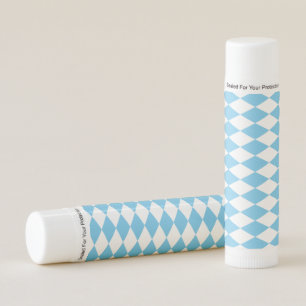 Blue and White Bavaria Rhombus Flag Pattern Lip Balm