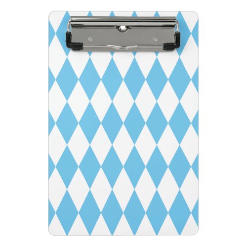 Blue and White Bavaria Rhombus Flag Pattern Mini Clipboard