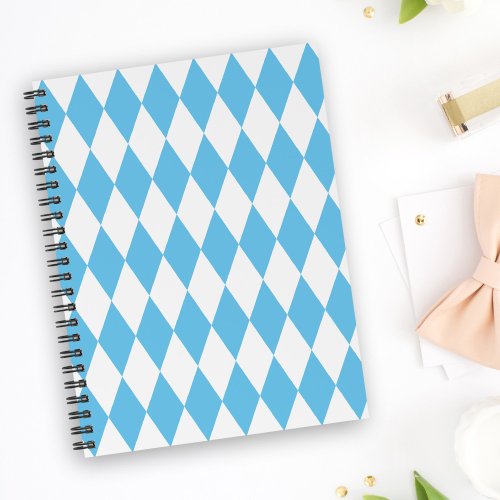 Blue and White Bavaria Rhombus Flag Pattern Notebook