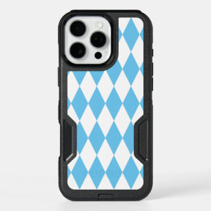Blue and White Bavaria Rhombus Flag Pattern iPhone 16 Pro Max Case
