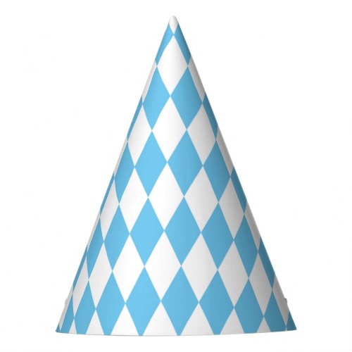 Blue and White Bavaria Rhombus Flag Pattern Party Hat