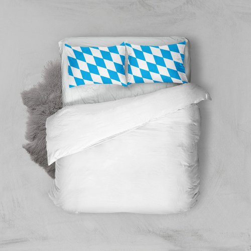 Blue and White Bavaria Rhombus Flag Pattern Pillow Case