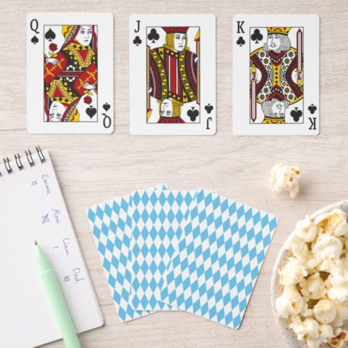 Blue and White Bavaria Rhombus Flag Pattern Pinochle Cards