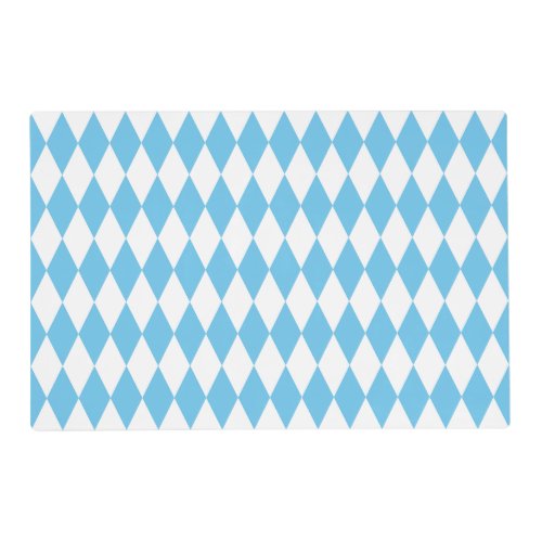 Blue and White Bavaria Rhombus Flag Pattern Placemat