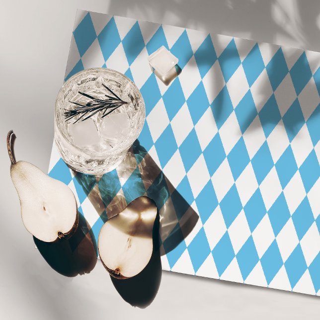 Blue and White Bavaria Rhombus Flag Pattern Placemat (Creator Uploaded)