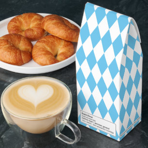 Blue and White Bavaria Rhombus Flag Pattern Roasted Coffee