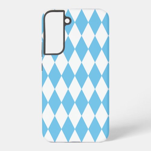 Blue and White Bavaria Rhombus Flag Pattern Samsung Galaxy S22 Case