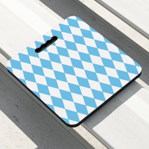 Blue and White Bavaria Rhombus Flag Pattern Seat Cushion