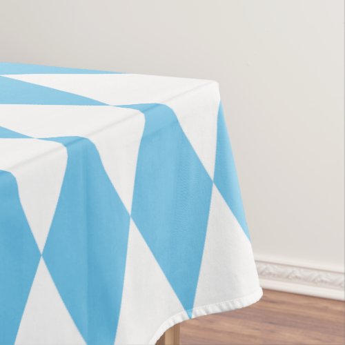 Blue and White Bavaria Rhombus Flag Pattern Tablecloth