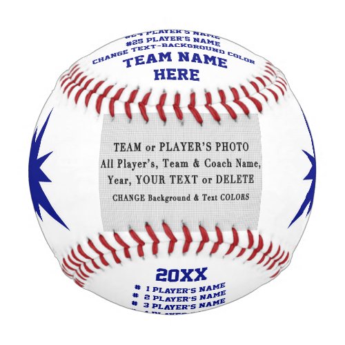 Blue and White Best Baseball Coach Gifts Photo 