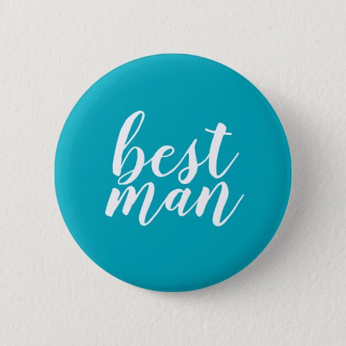 Blue and white best man button