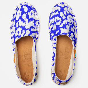 Blue and White Big Cat Print Espadrilles