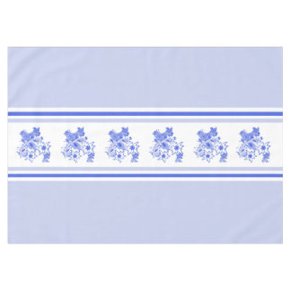 Blue and White Bird and Edelweiss Tablecloth